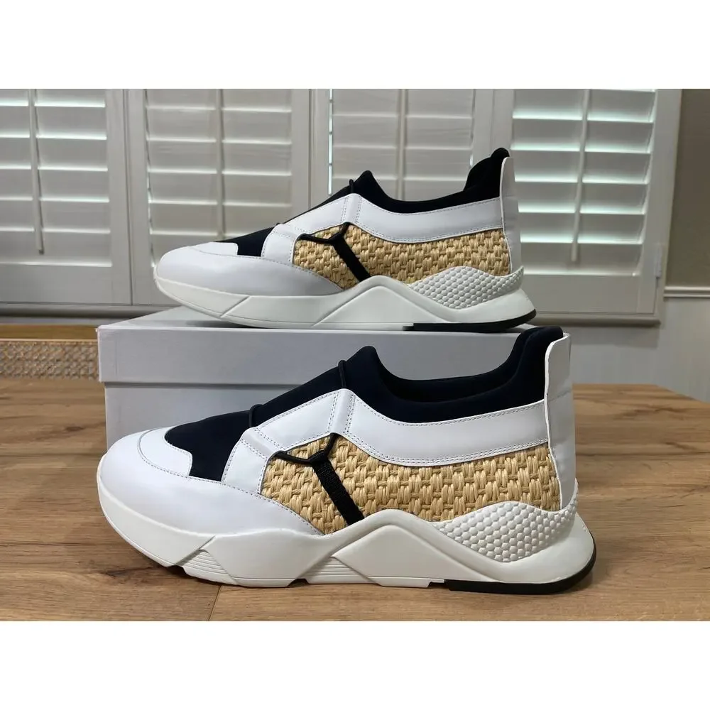 Clergerie Paris Men's Salvy Woven Sneaker Leather Jute Upper Size 11 US 44 EU